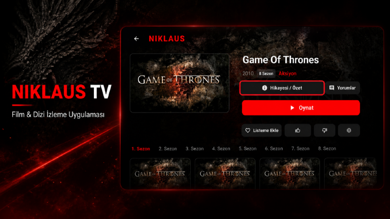 Android Mobil + Smart TV Uyumlu Premium VOD Uygulaması