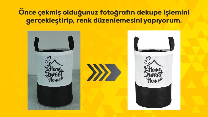 Çamaşır sepeti ürün görsel düzenleme