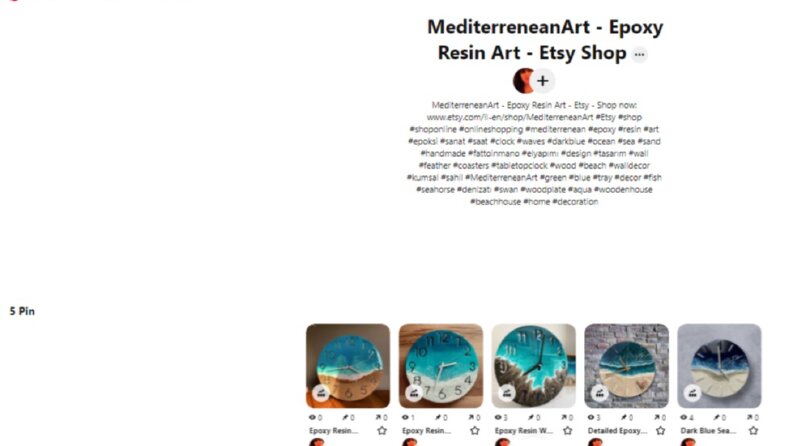 Mediterrenean Art - Etsy Mağazası- Pinterest Tanıtımı