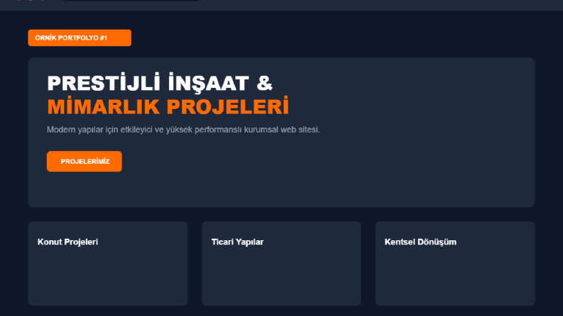 Kurumsal İnşaat ve Mimarlık Firması Web Sitesi