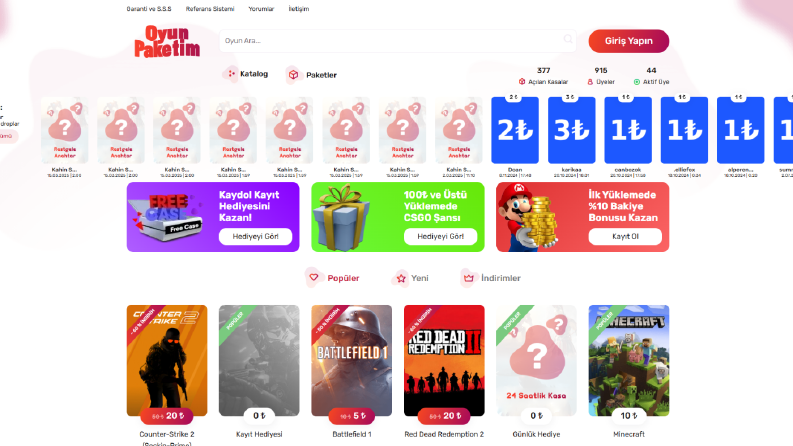🎮 OyunPaketim - Satış Platformu E-Ticaret Sitesi