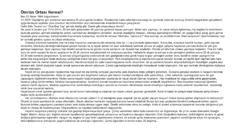 Ömrün Ortası Neresi?