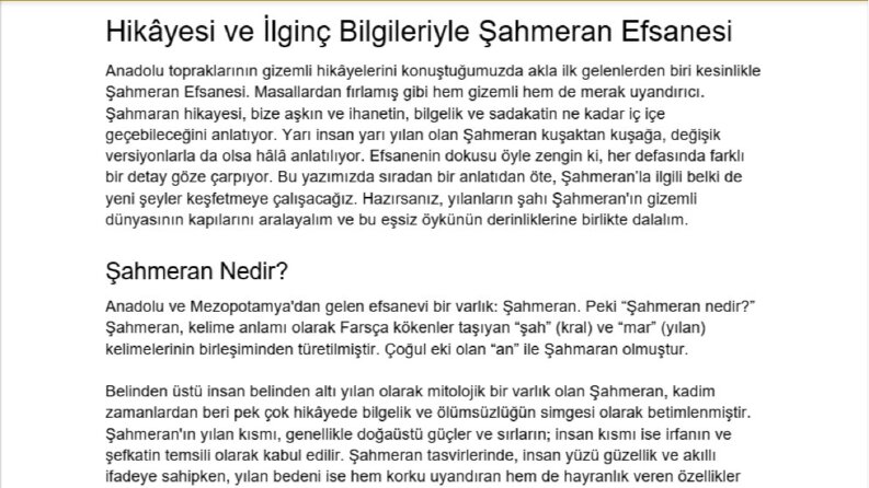Şahmeran Efsanesi Nedir?