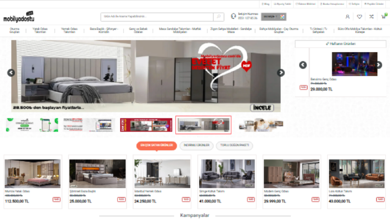 Mobilya Dostu Örnek Web Site Çalışması