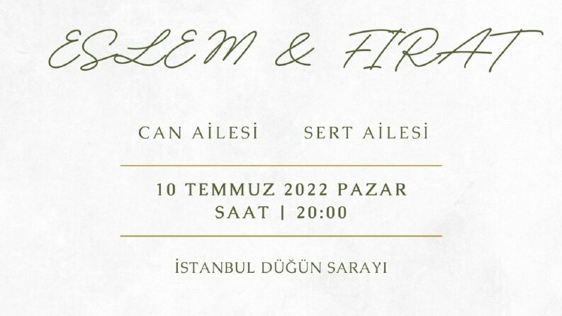En mutlu  güne şık davetiyeler