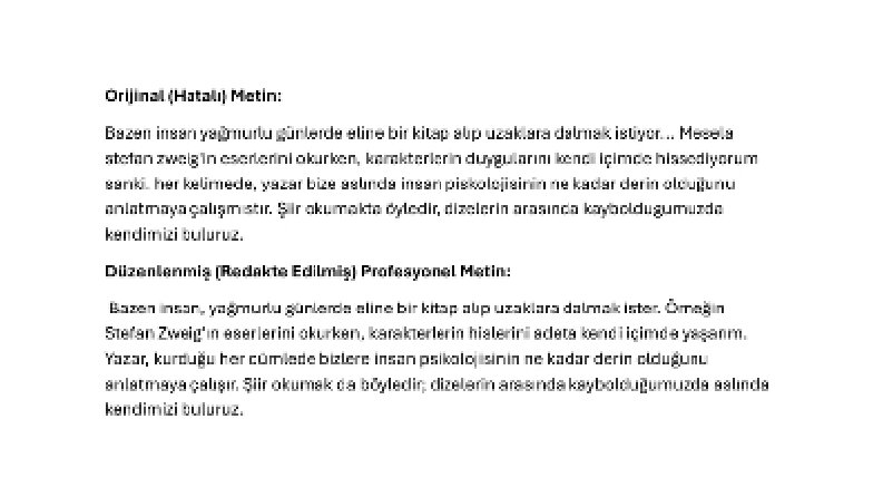 Edebi Metin ve Blog Yazısı Redaksiyonu (Öncesi - Sonrası)