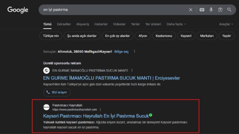 Pastırmacı Hayrullah - Seo Çalışması