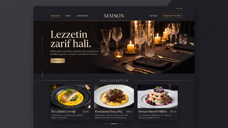Restoran ve Kafe İçin Modern Web Tasarımı