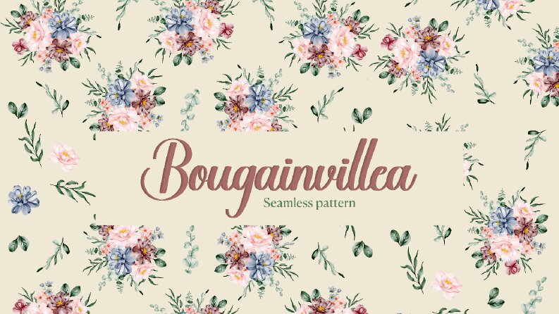 Bougainvillea Seamless pattern