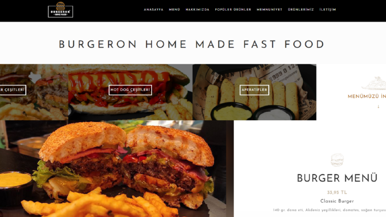Fast Food Hamburgerci Website Tasarımı