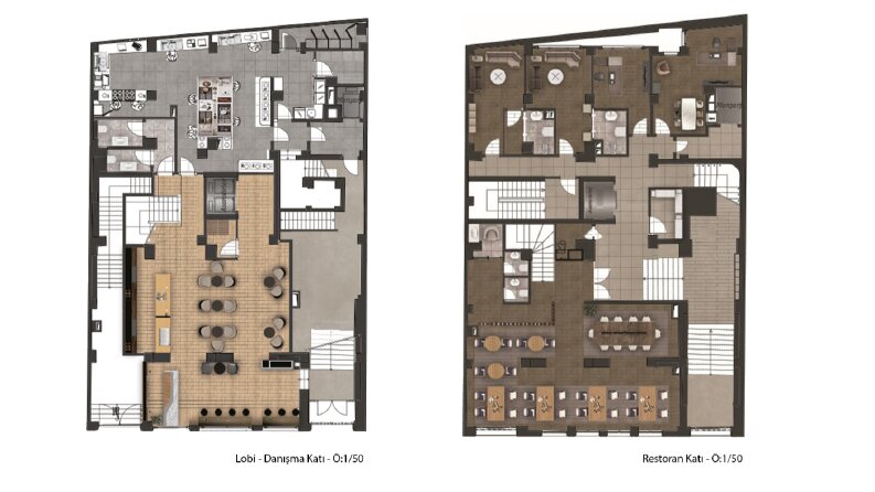 Kat planı boyaması - Butik Otel 