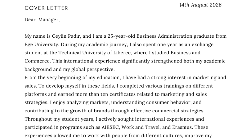 Cover Letter