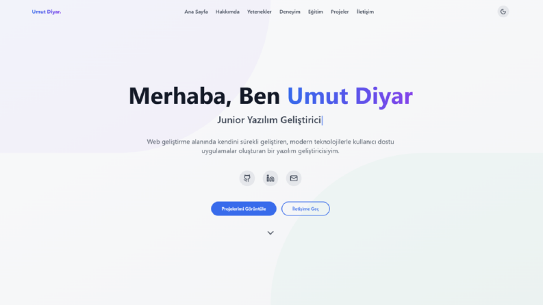 Kişisel Portföy Web Sitesi