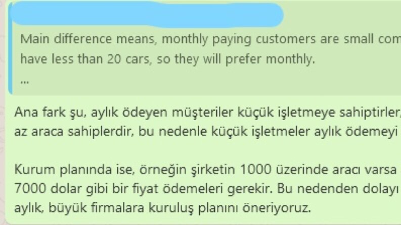 Yazılı Görüşme Çevirisi