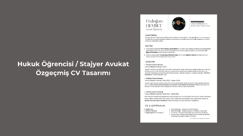 Hukuk Öğrencisi / Stajyer Avukat Özgeçmiş CV Tasarımı