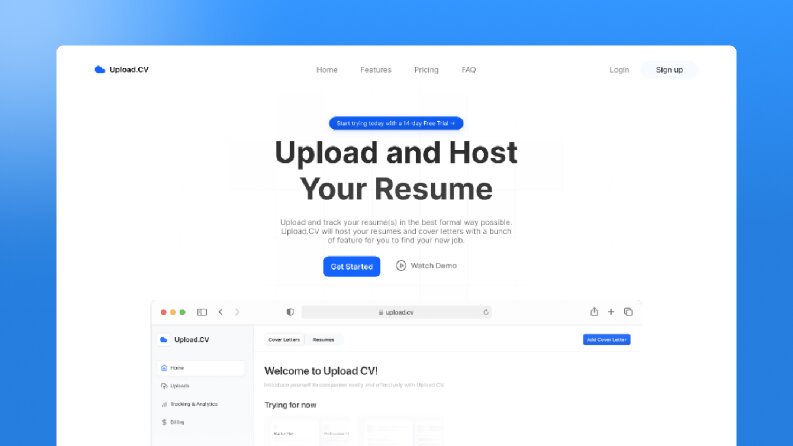 UploadCV - Landing Page