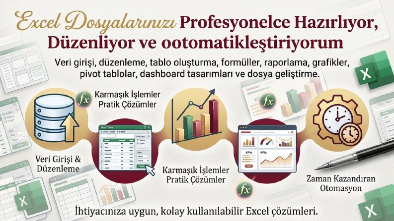 Excel dosyalarınızı profesyonelce hazırlayabilirim
