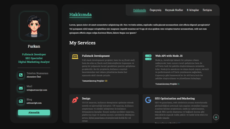Özel Tasarım Web Sitesi