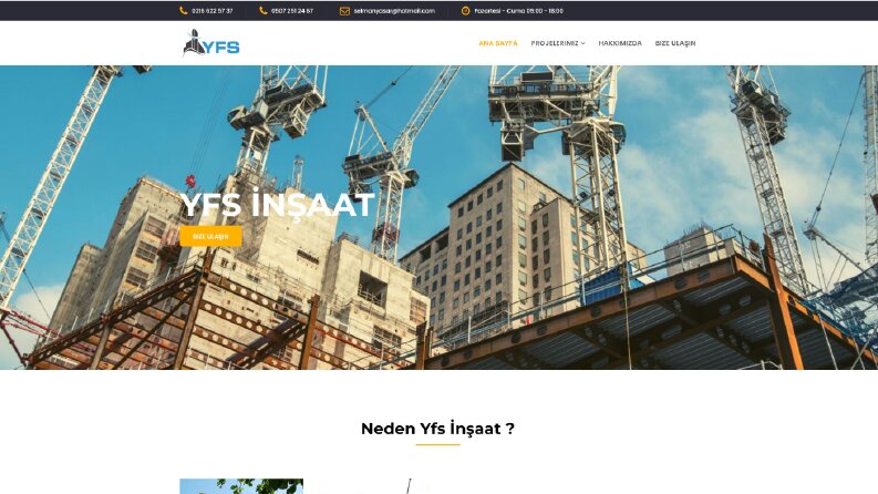 yfs inşaat web sitesi
