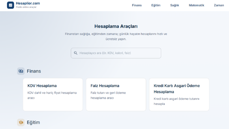 Hesaplama Araçları Platformu