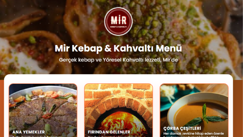 QR Menü tasarımı