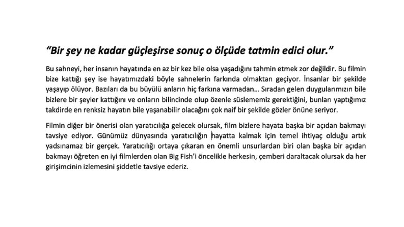 Metin Örneklerim