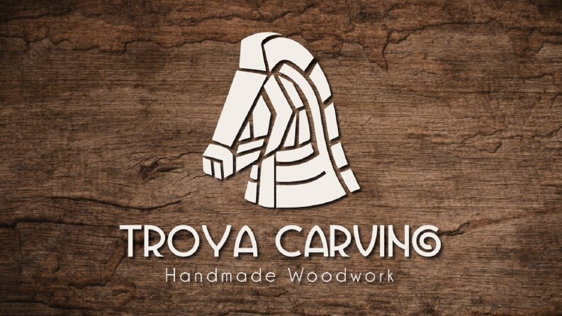 TROYA CARVING - El Yapımı Ağaç Oymacılığı Logo Tasarımı