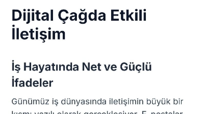 Dijital Çağda Etkili İletişim Rehberi