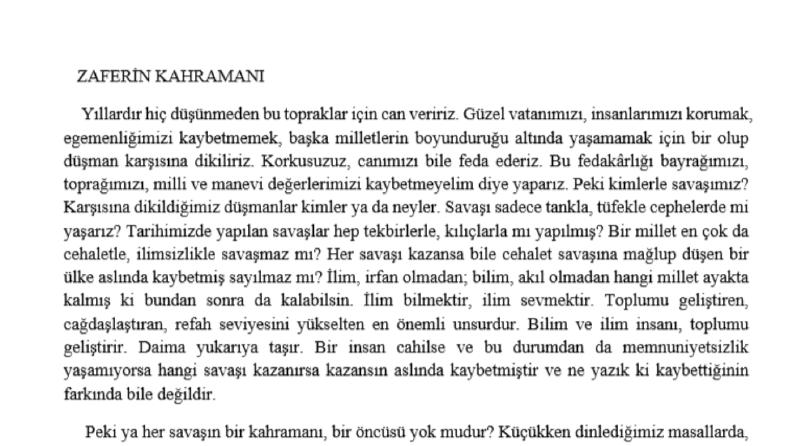 Öğretmenler Günü Giriş Yazısı
