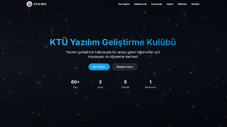 KTÜ Yazılım Geliştirme Kulübü Web Sitesi