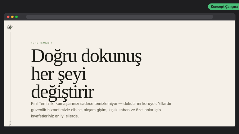 Kuru Temizleme İşletmesi Web Sitesi | Konsept Çalışma