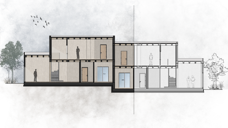 Milas Villa Projesi – Photoshop Mimari Plan ve Sunum Renklen