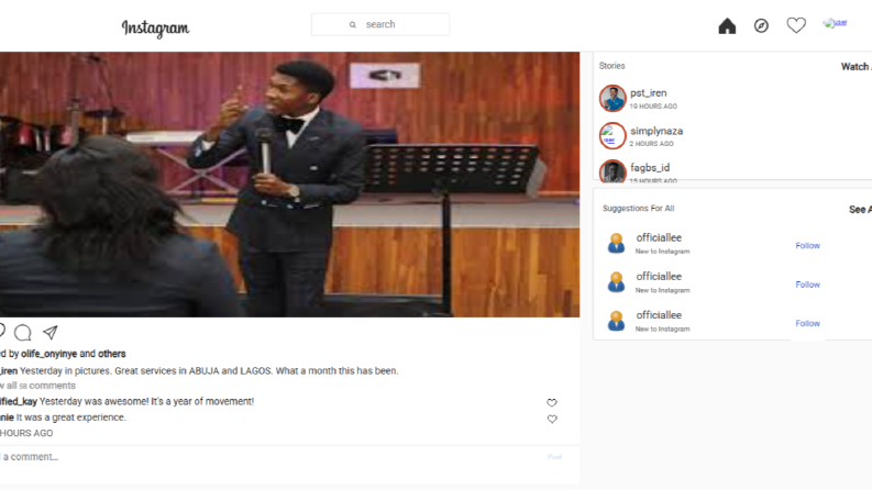 Instagram Home Sayfa Klonu