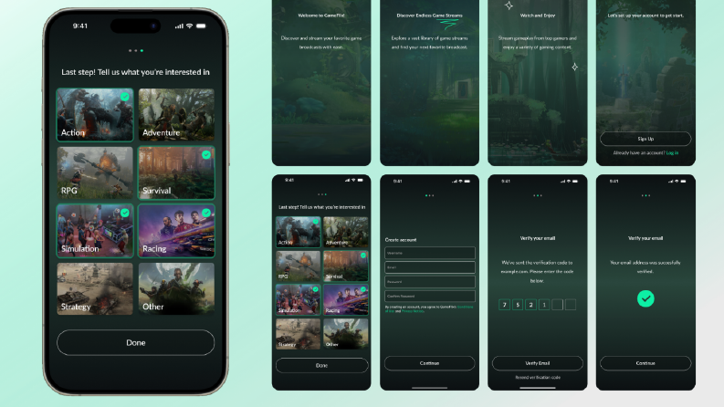 Game Streaming UI Design 