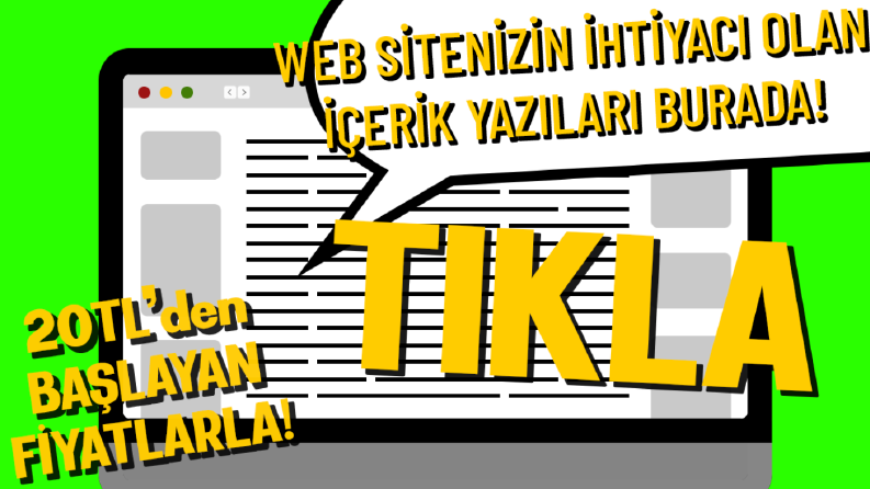 Websitesi İçerik Yazı Reklam-Banner