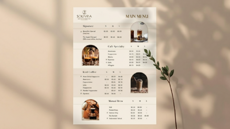 Minimal Menü Tasarımı
