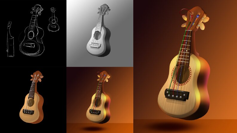 Gitar - Oyun asset tasarımı