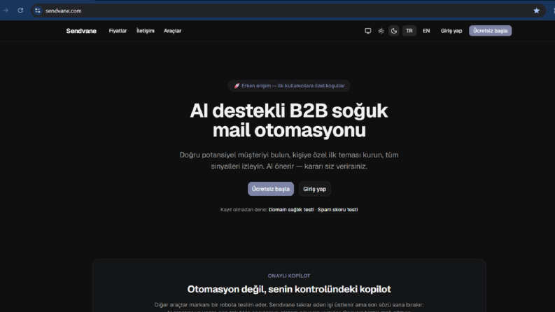 SendVane - AI destekli B2B soğuk mail otomasyonu