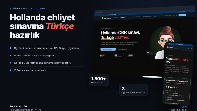 TheorieLeson — E-Öğrenme Platformu (3 Uygulama)