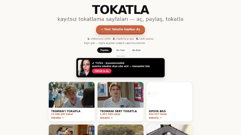 Tokatla.com.tr - Gerçek Zamanlı Etkileşim Platformu