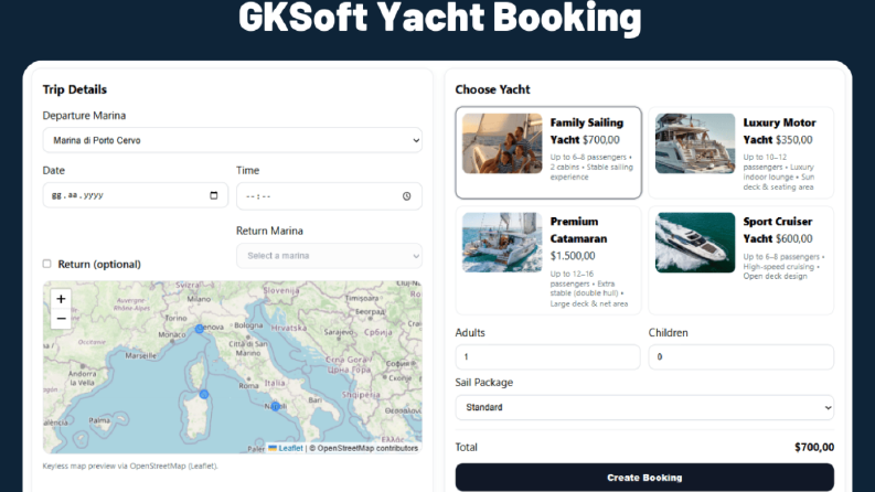 Yacht Charter Booking System (WordPress Plugin)