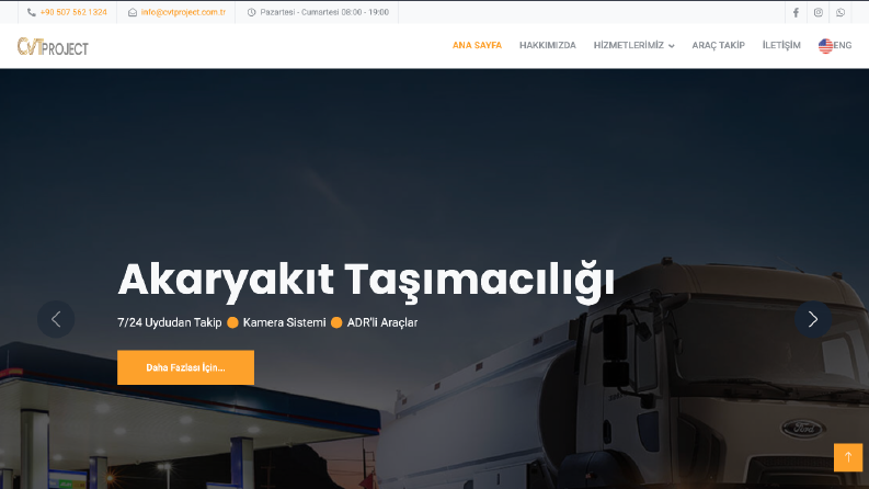 CVT Project - Mühendislik & Lojistik Web Sitesi