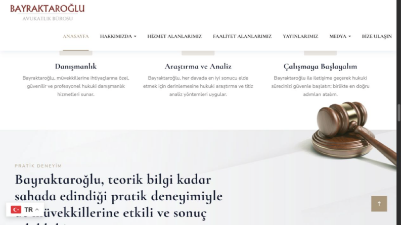 Bayraktaroğlu Avukatlık - Kurumsal WordPress Sitesi