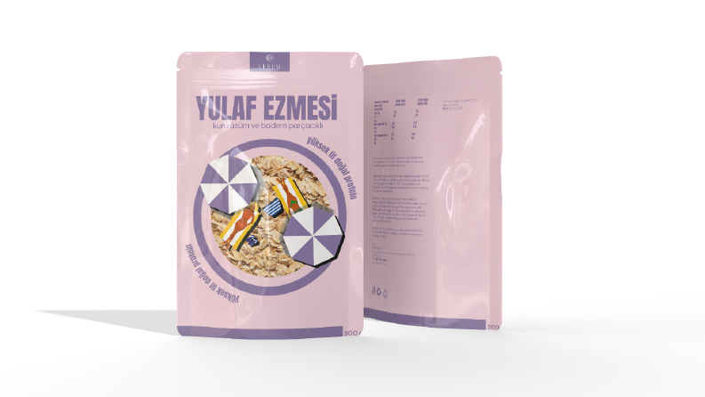 Yulaf ezmesi ambalajı.