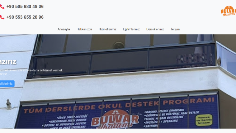 Bulvar Akademi: Modern ve Profesyonel Web Sitesi Tasarımı