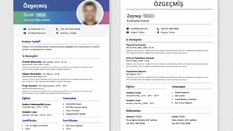Örnek CV Tasarımları (ATS Uyumlu – Modern & Sade)