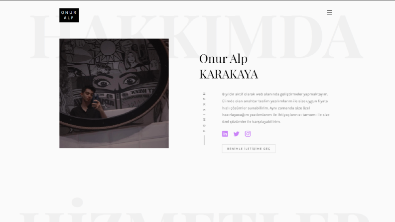 Kişisel Web Sitesi Çalışmam