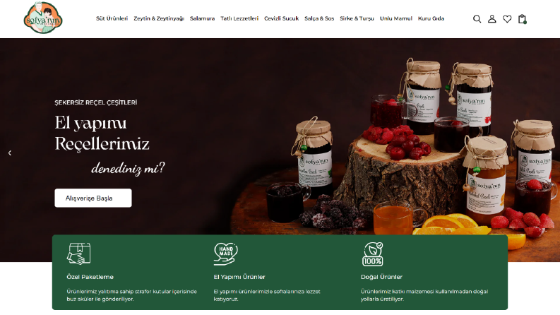 sofyaninarkabahcesi Shopify e-ticaret sayfası