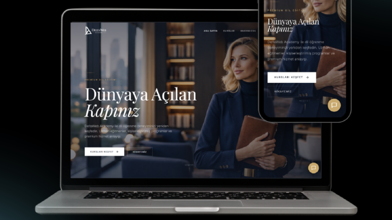 Eğitim kurumları için modern ve profesyonel web sitesi.