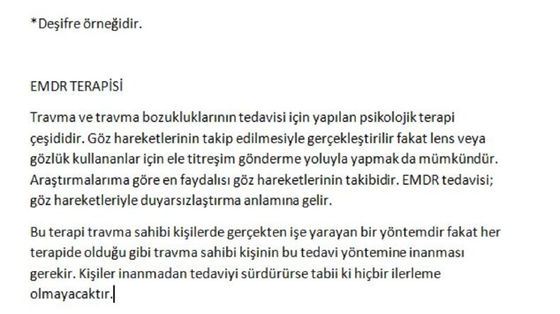Deşifre örneği